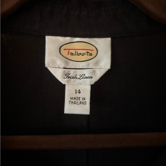 Talbots Black Linen light weight summer jacket size 14. - Picture 5 of 16